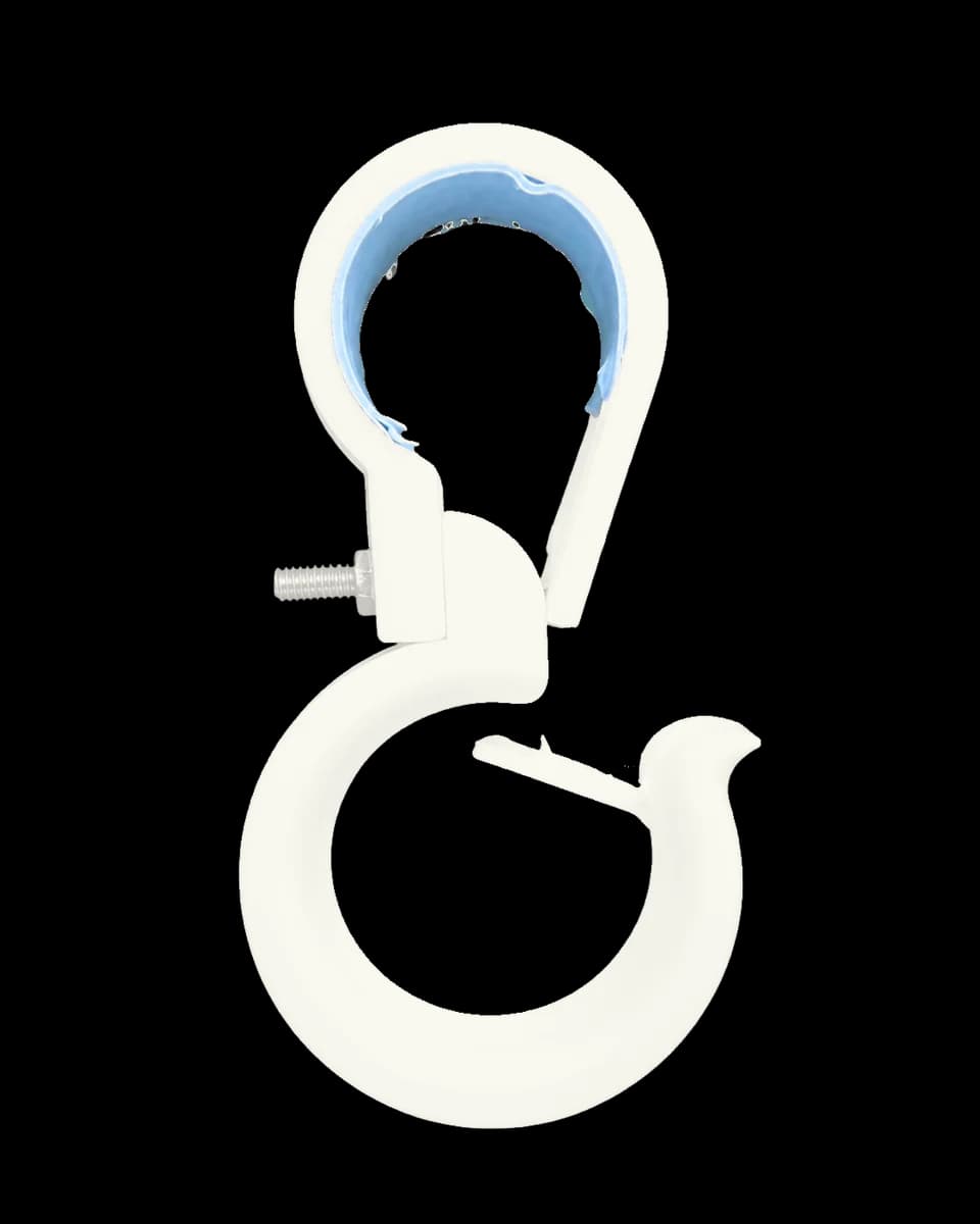 Stark White SHOKO Shopping Hook with pale-blue silicone lining
